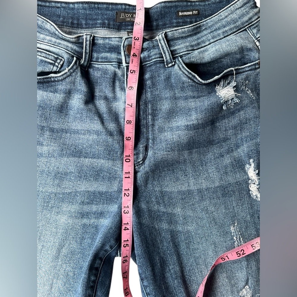 Judy Blue Distressed Boyfriend Fit Jeans - Picture 6 of 7